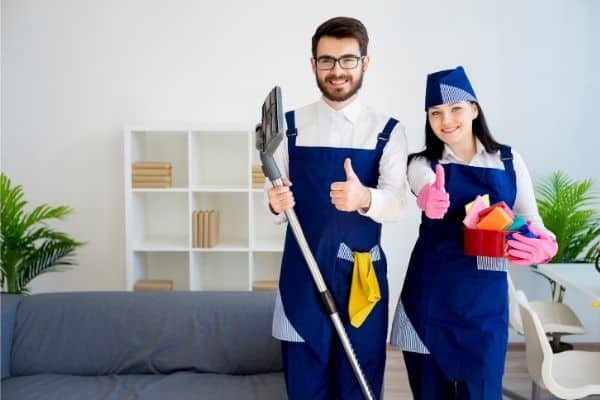 cleaning service workers