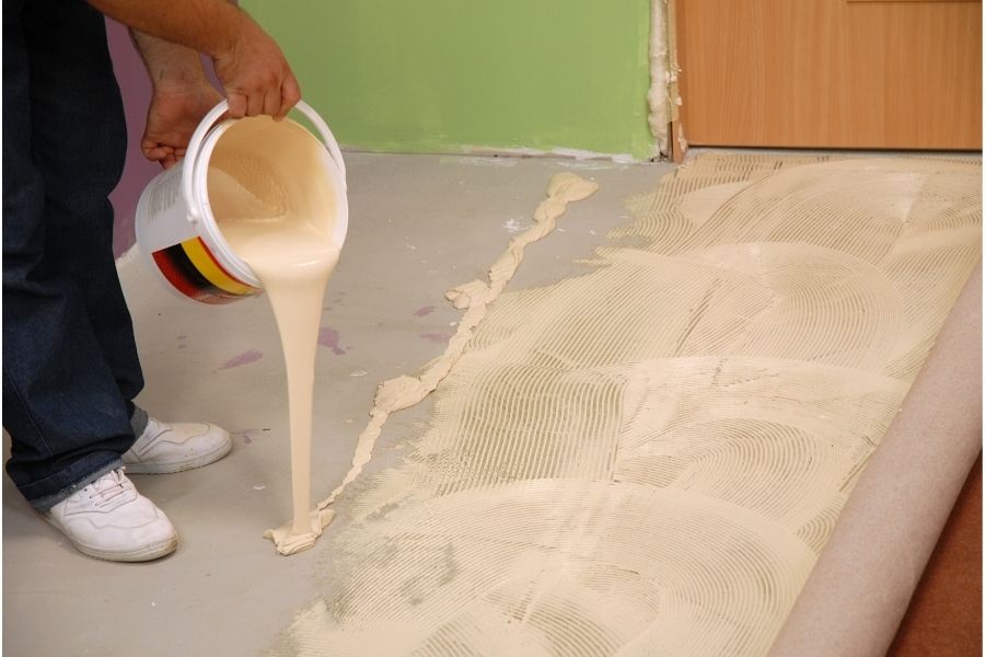 how to install carpet on concrete floor with glue