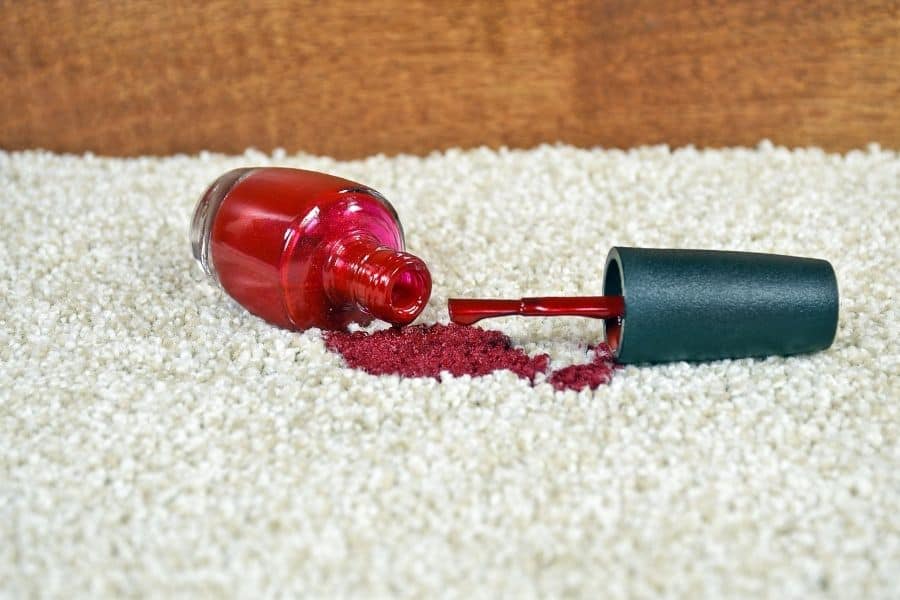 remove dried nail polish from carpet
