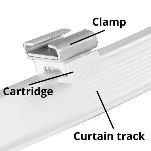 clamp cartridge curtain track