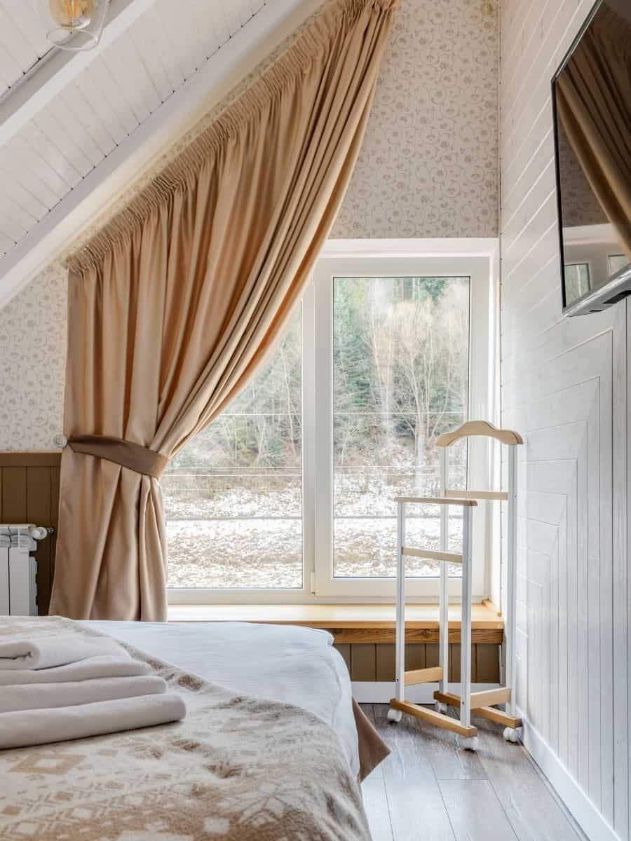 How to Hang Curtains from a Slanted Ceiling