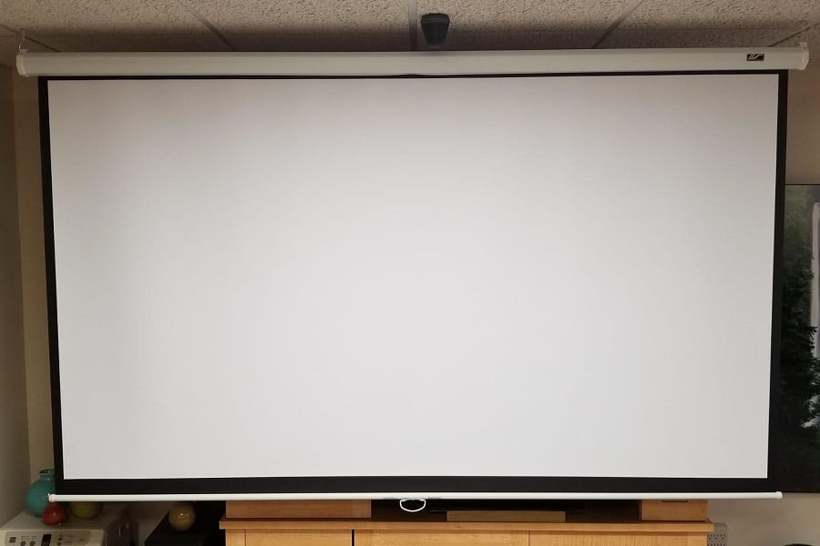 how to hang a projector screen from a drop ceiling