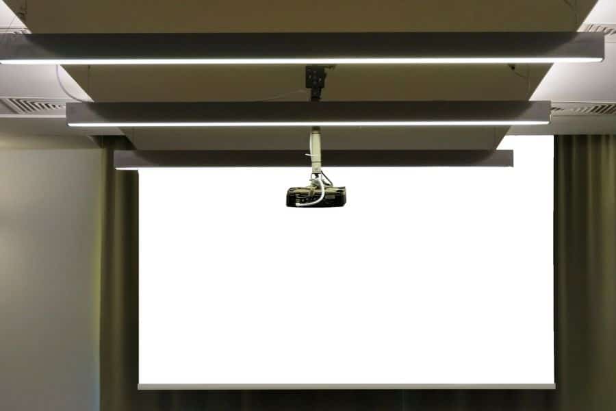 how to hang a projector screen from the ceiling