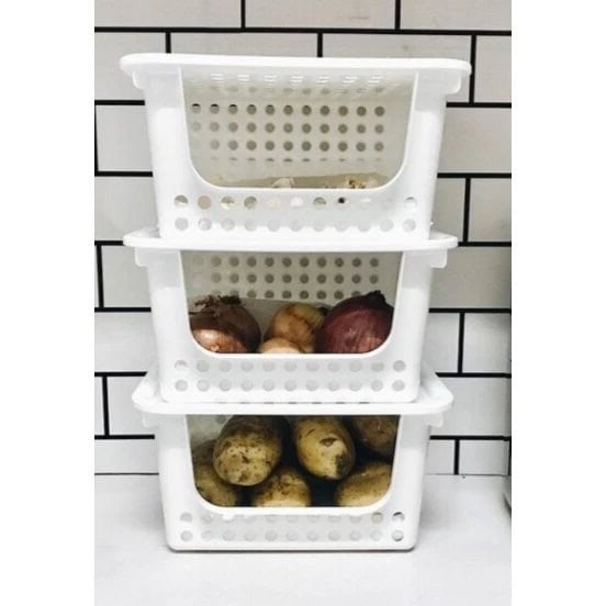 Stackable storage baskets