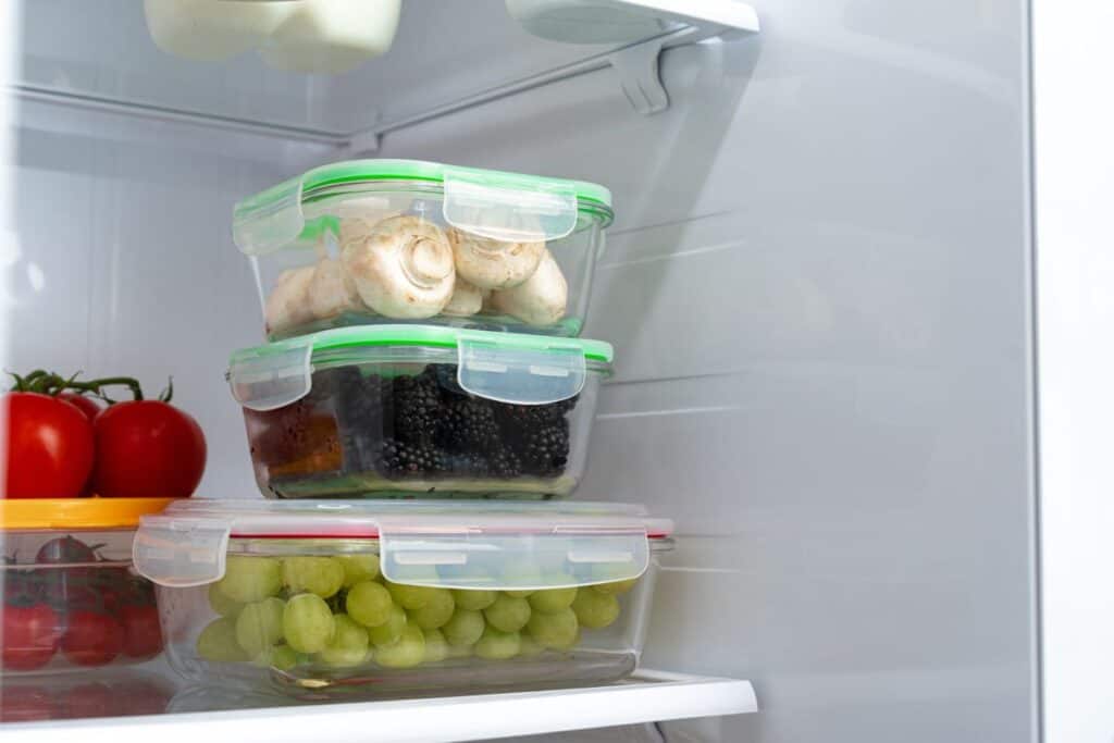 clear containers in fridge