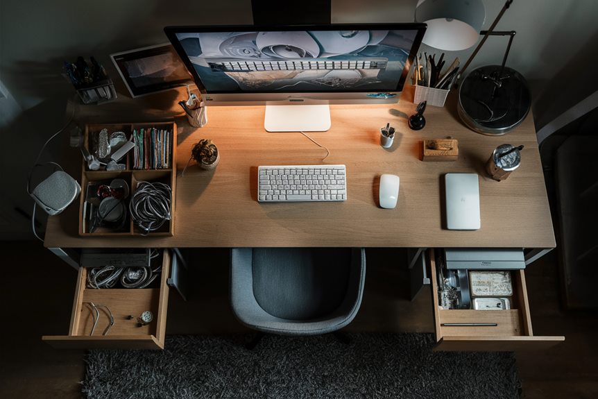 maximize concealed under desk storage solutions