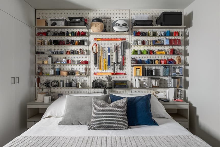 maximize wall space with pegboards