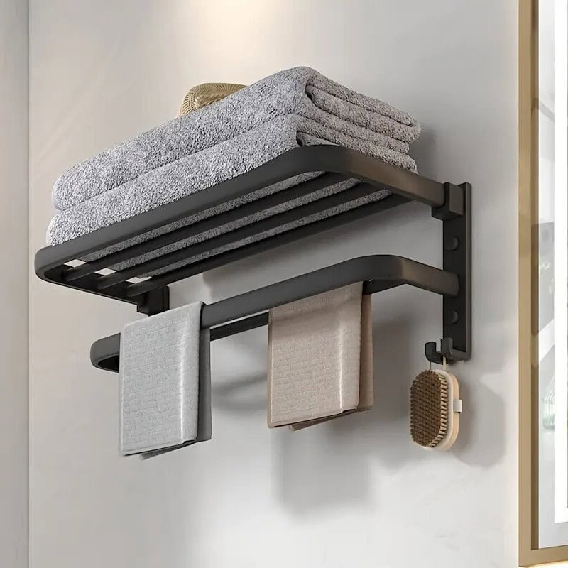 towel rack with hooks