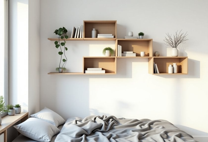 modern bedroom wall organization