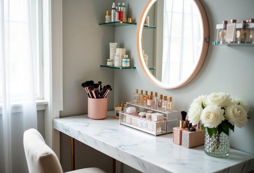 polished vanity organization ideas