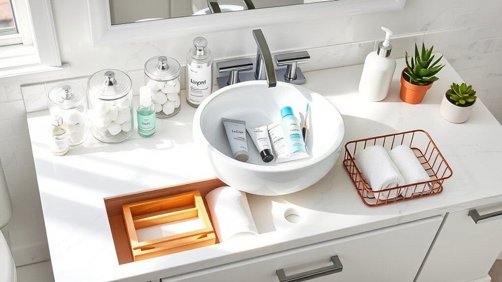 bathroom countertop organization tips