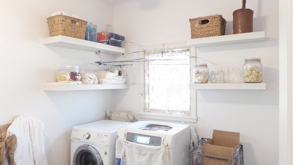compact laundry room shelving