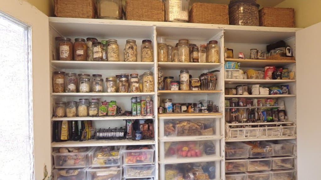 efficient pantry shelf arrangement