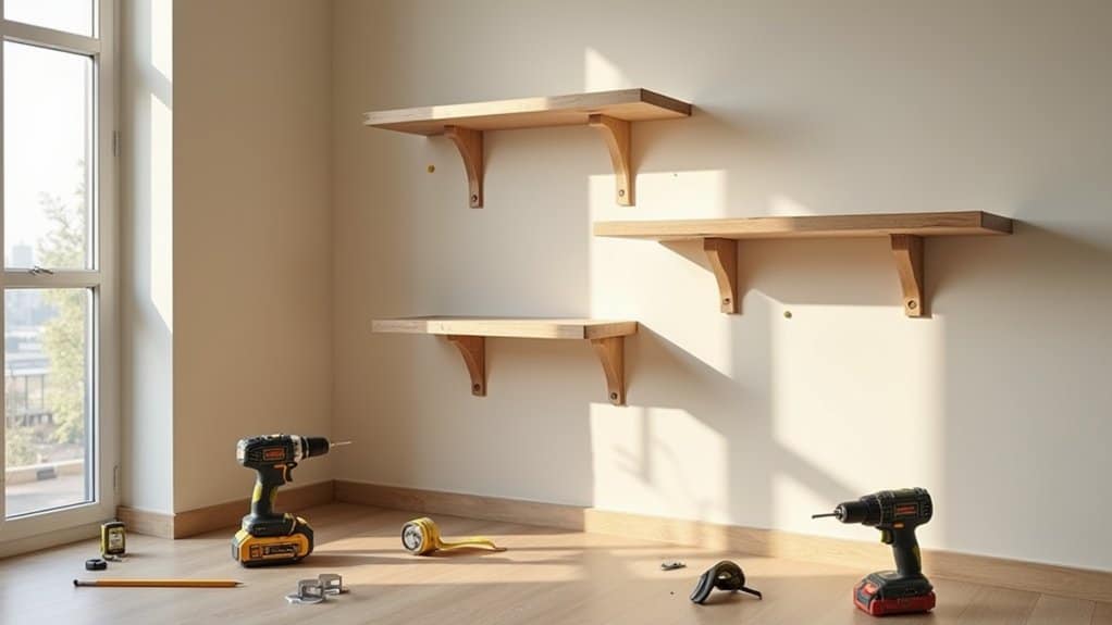 install wall mounted shelves securely