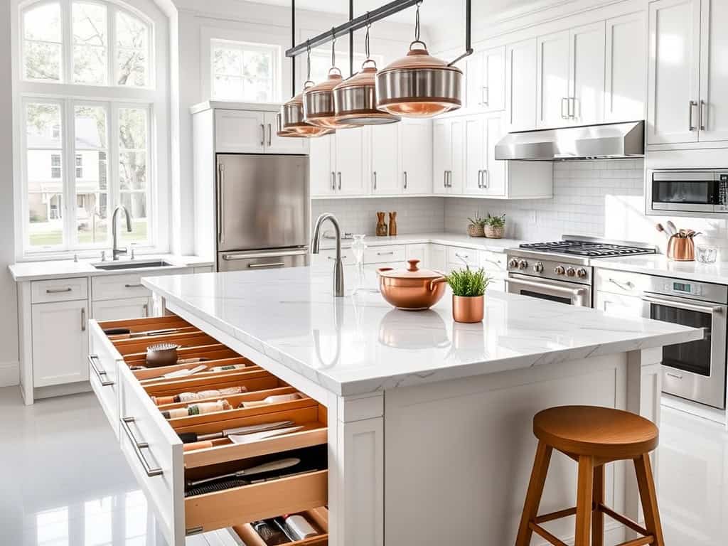 kitchen island organization tips
