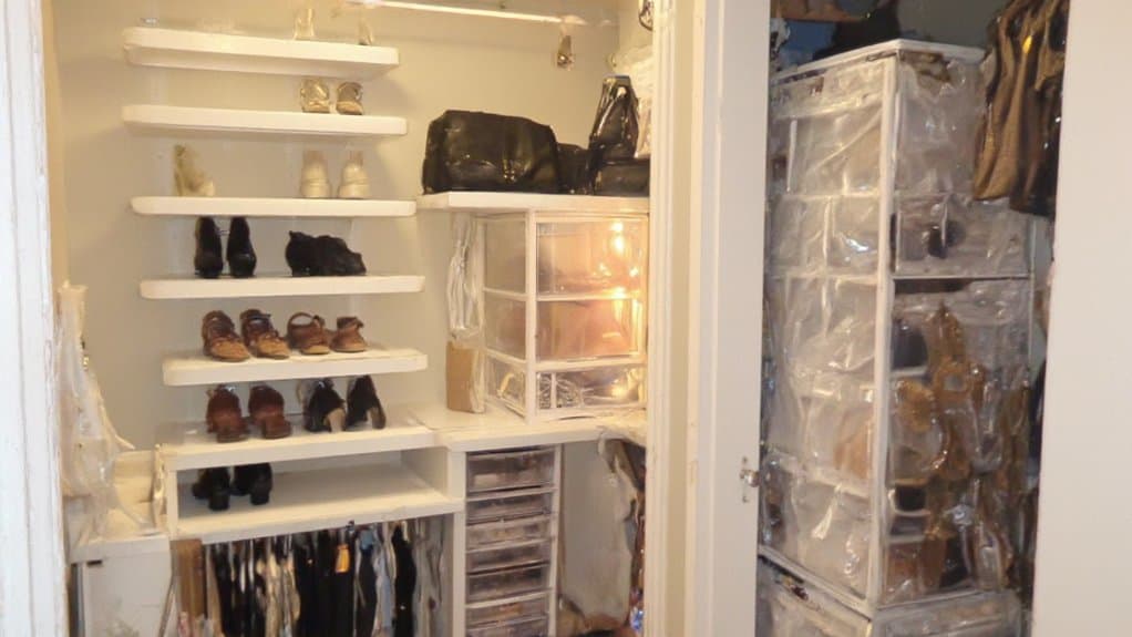 maximize closet shoe space