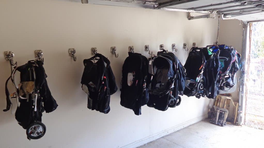 maximize garage stroller storage
