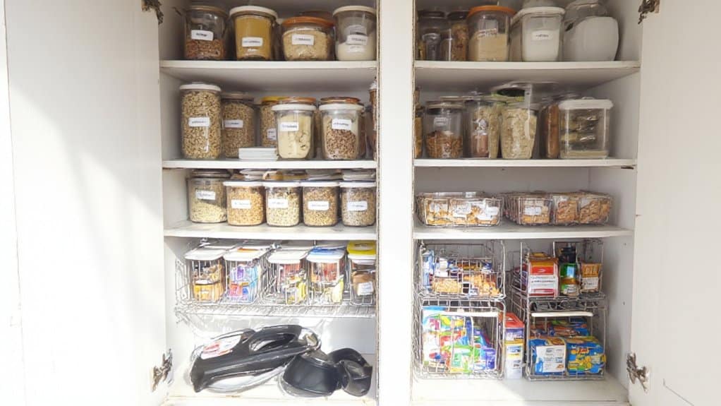 meal prep cabinet organization