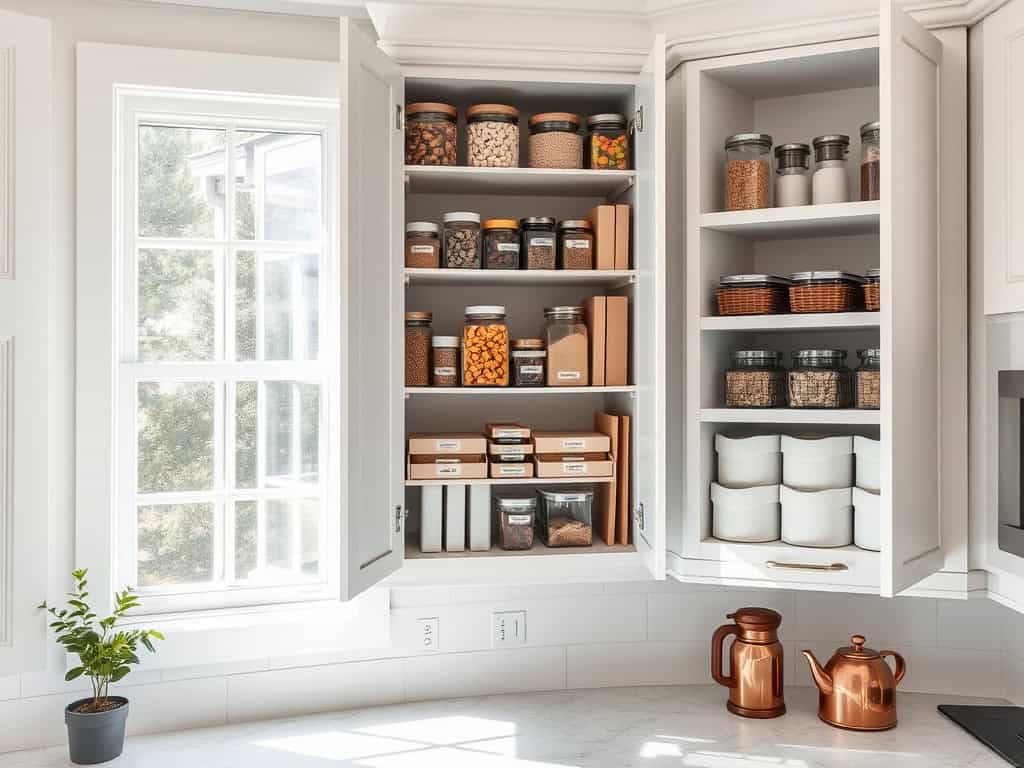 organize kitchen cabinets efficiently