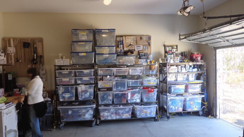 organized garage bin system