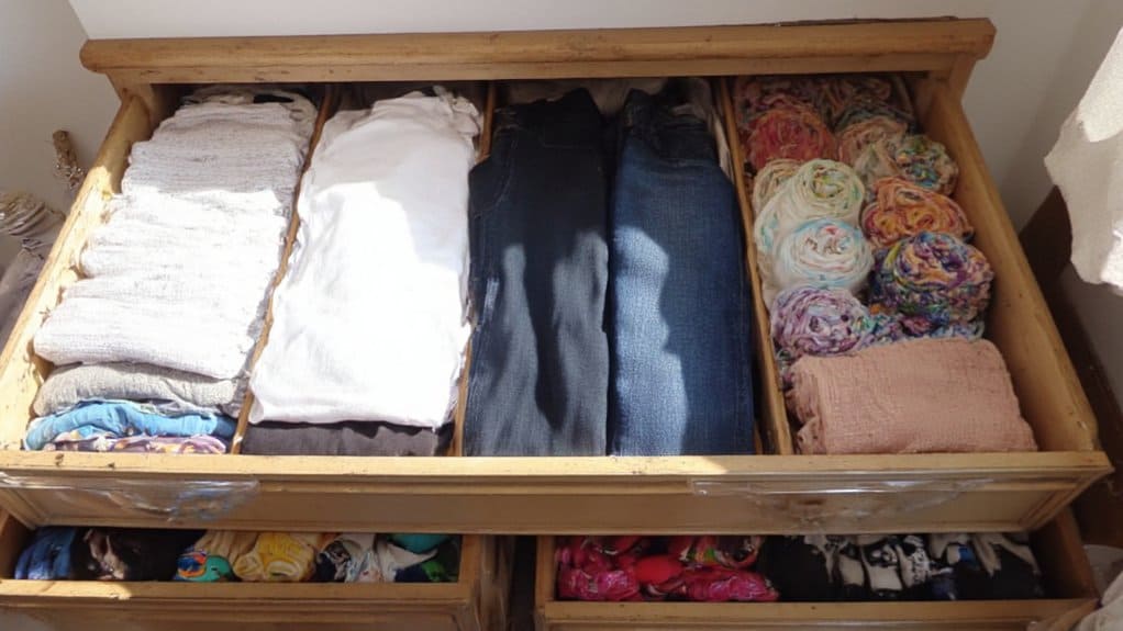 organized wardrobe drawer system