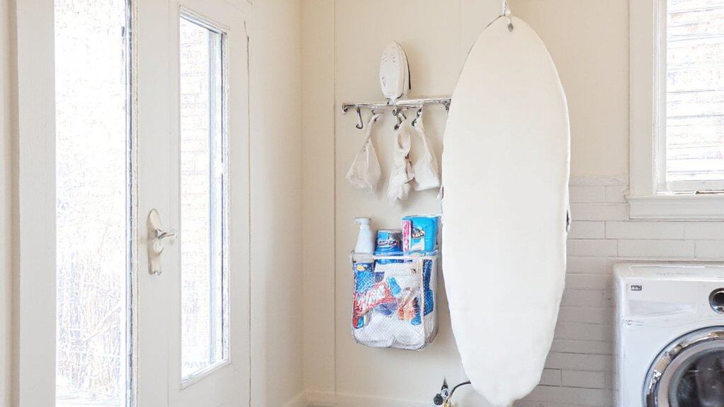 organizing ironing board efficiently