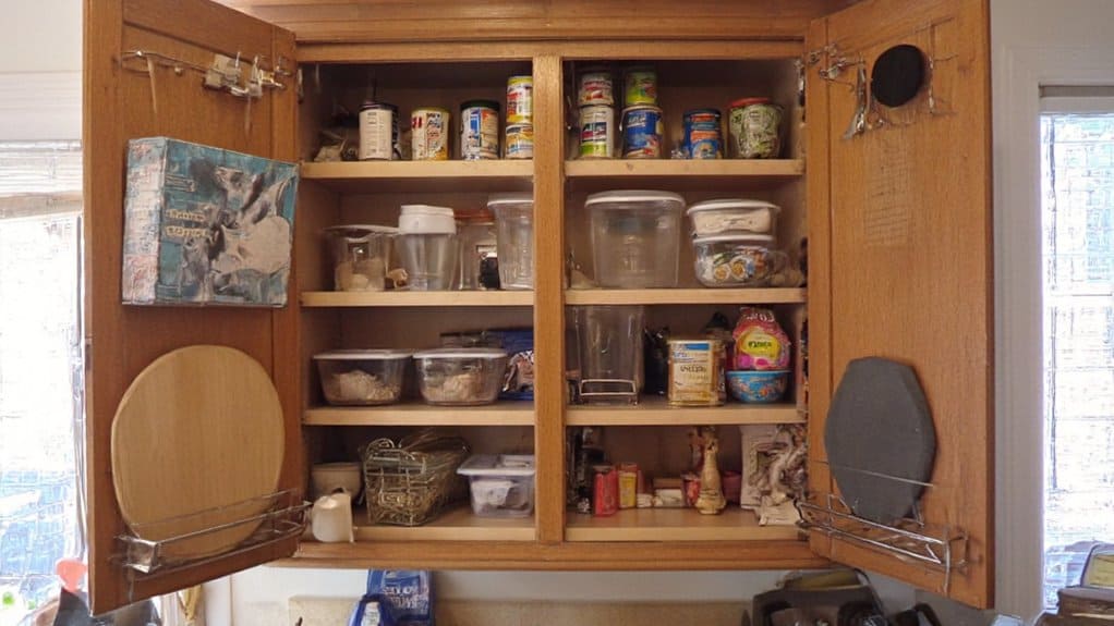 organizing small cabinet pantries