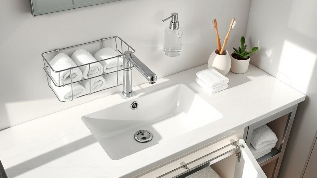 simple bathroom sink organization
