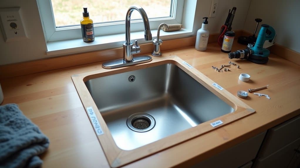 sink installation for kitchenette