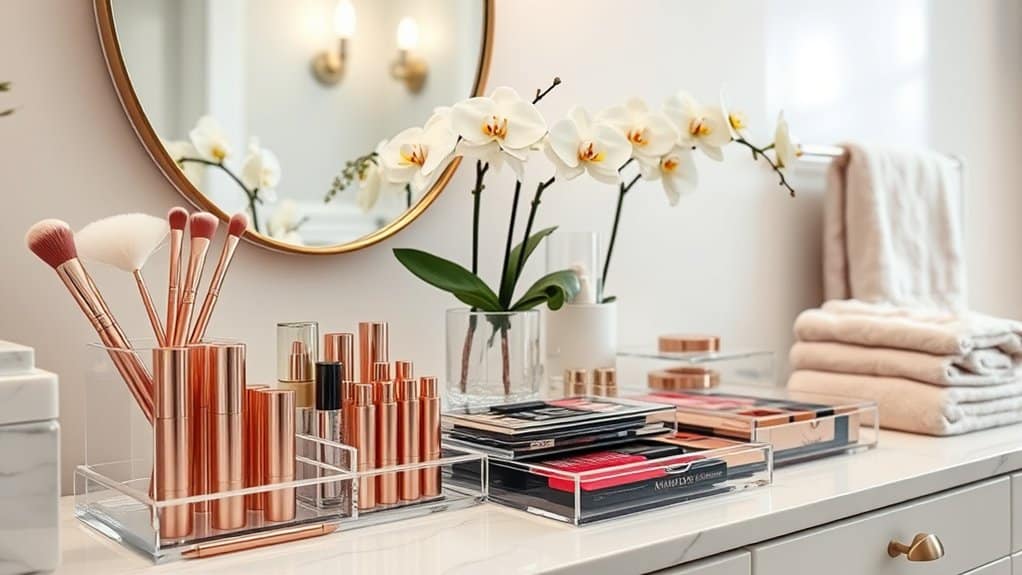 stylish bathroom makeup organization