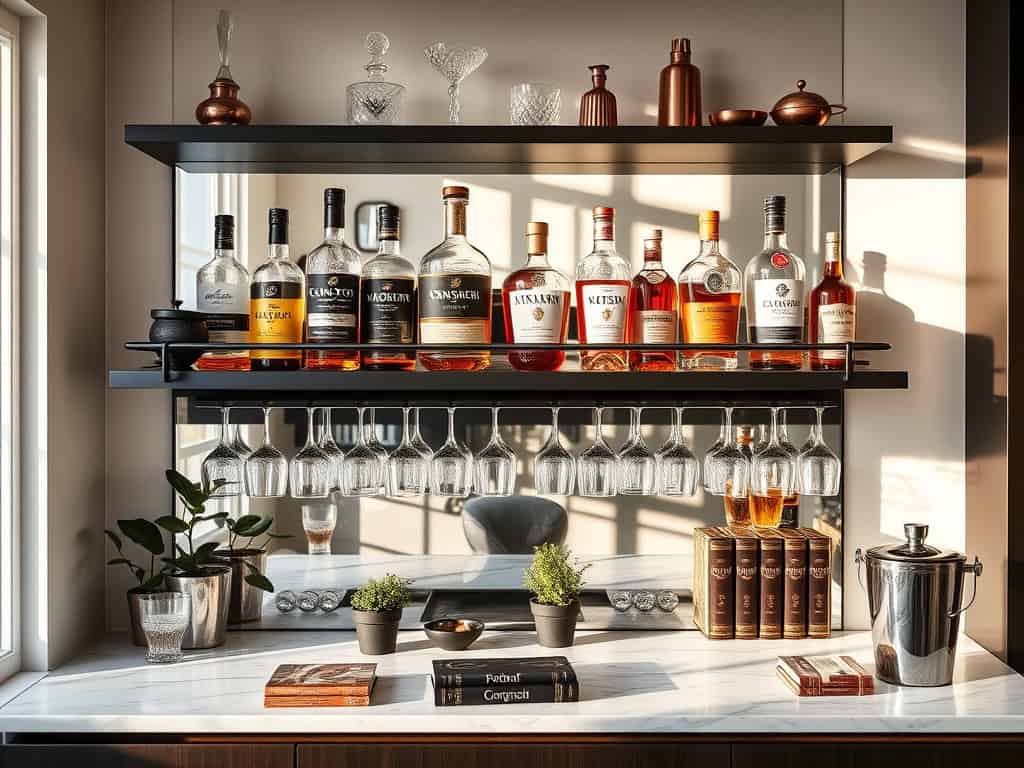 stylish home bar storage