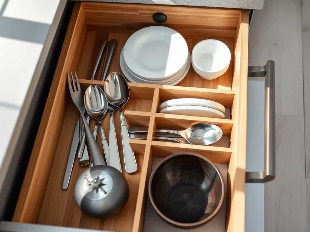 tidy kitchen dish organization