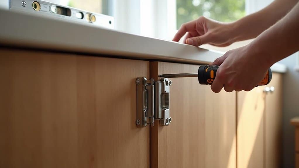 align cabinets for stability