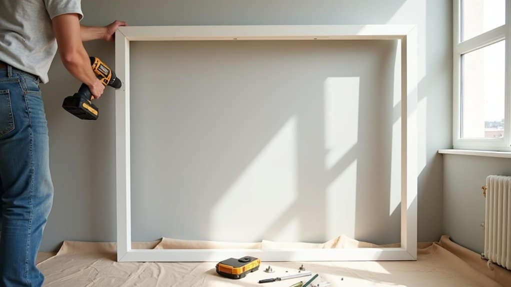 attach divider frame securely