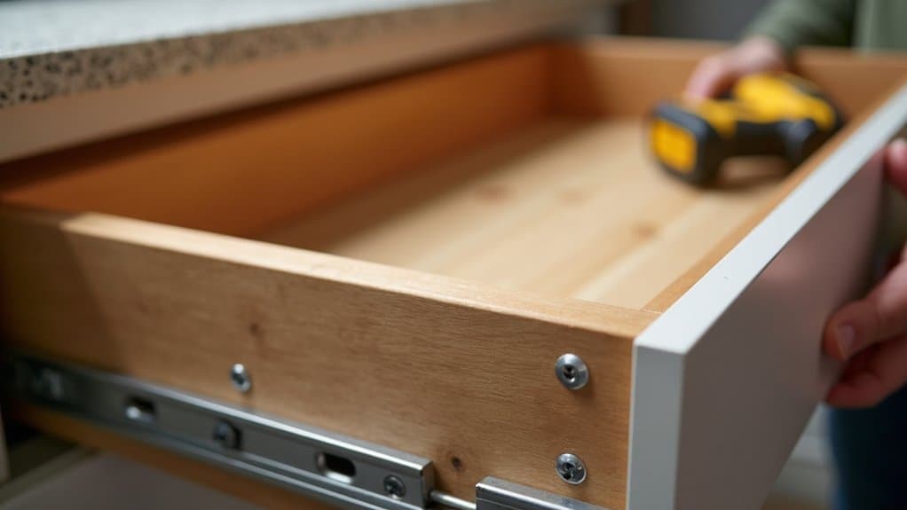 attach drawer box securely