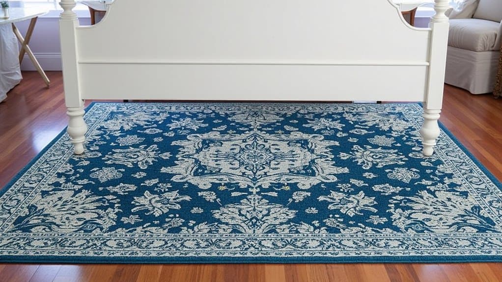blue paisley rug placement
