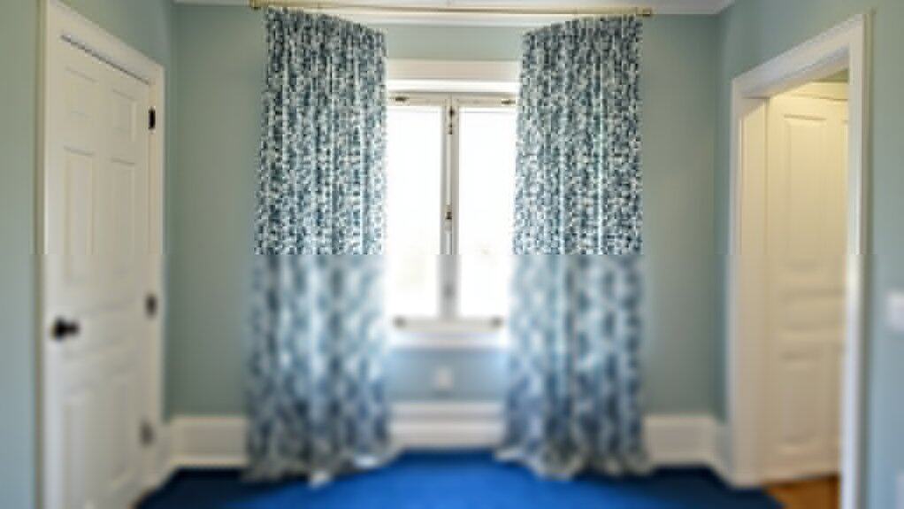 blue patterned curtain guide