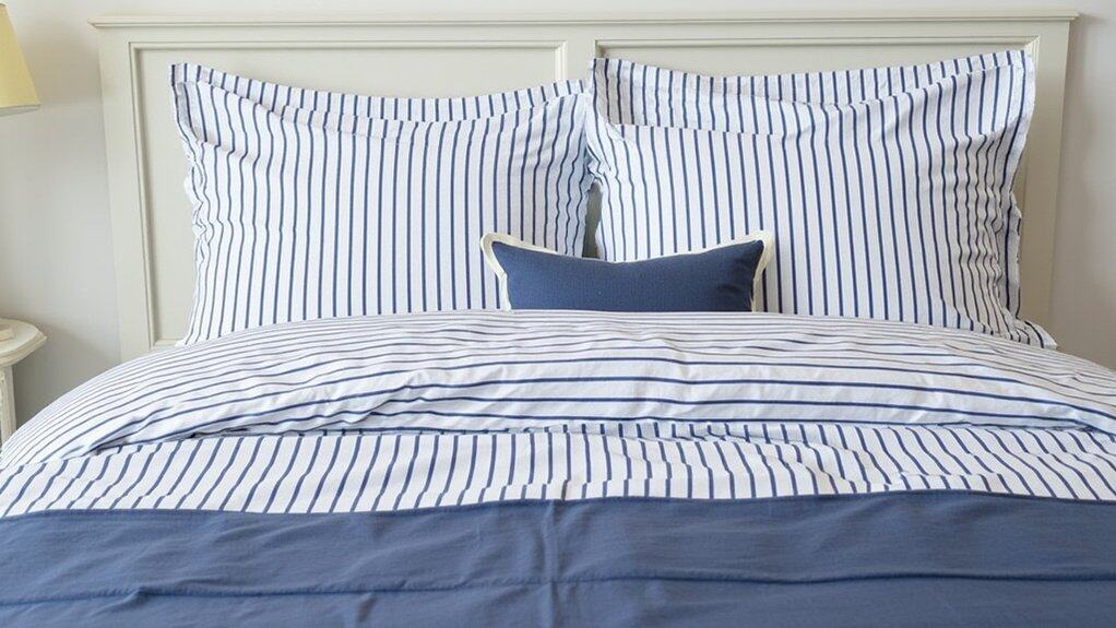 blue striped bedding style