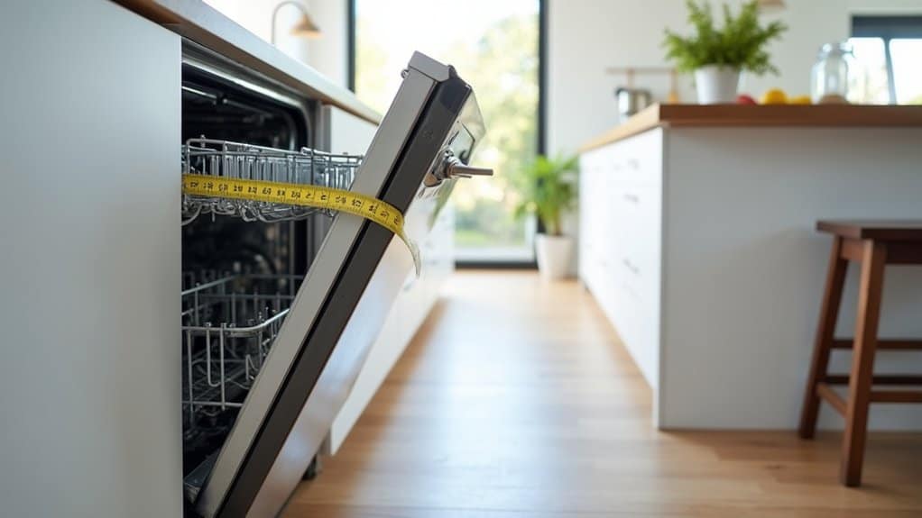 check dishwasher door clearance