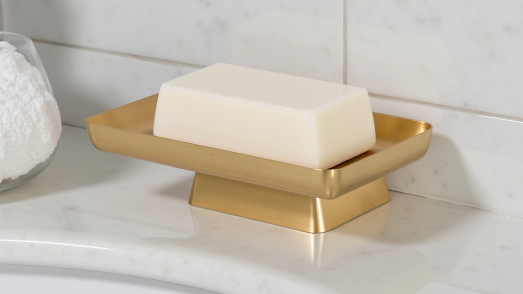 10 Stylish Soap & Dispenser Designs That Add Character to a Guest Bathroom 6 chic brass soap stand