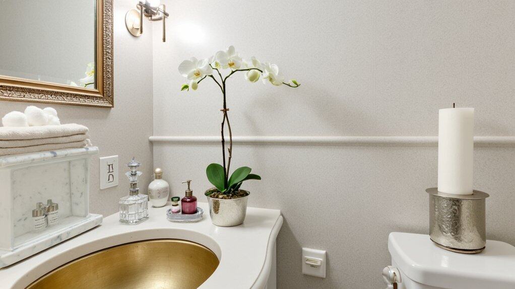 chic powder room accessories