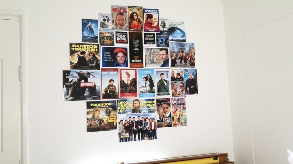 circular poster wall arrangement