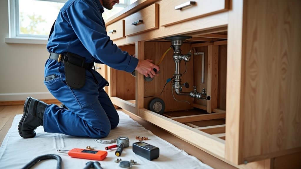 connect kitchen utility lines