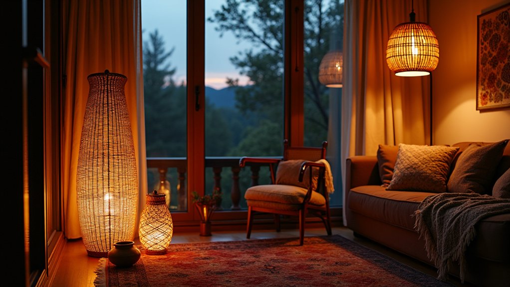 cozy floor lighting placement