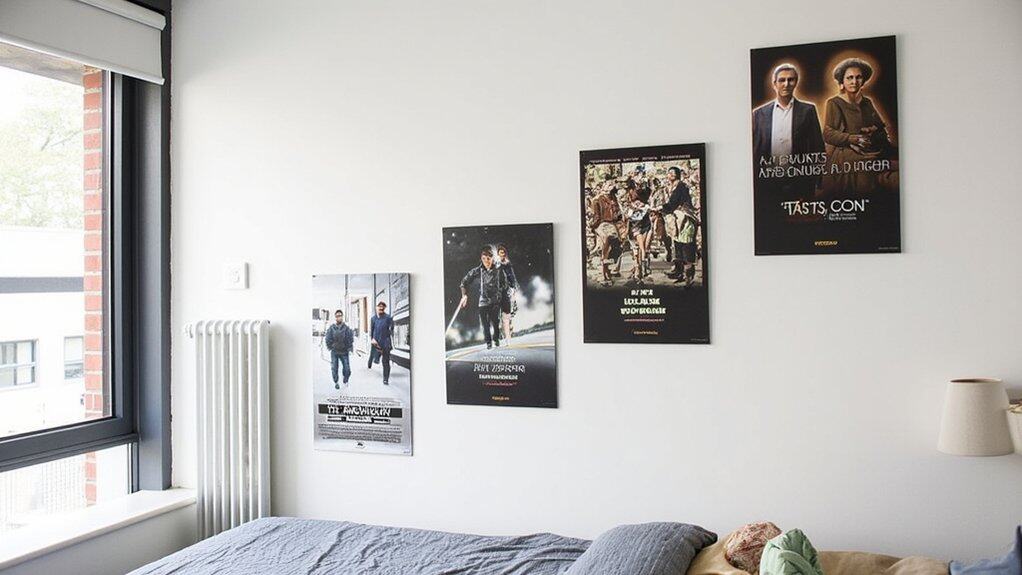 diagonal poster wall display