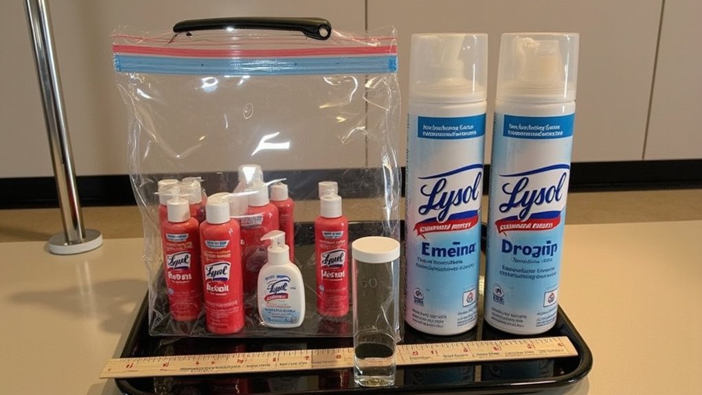 disinfectant spray quantity limits