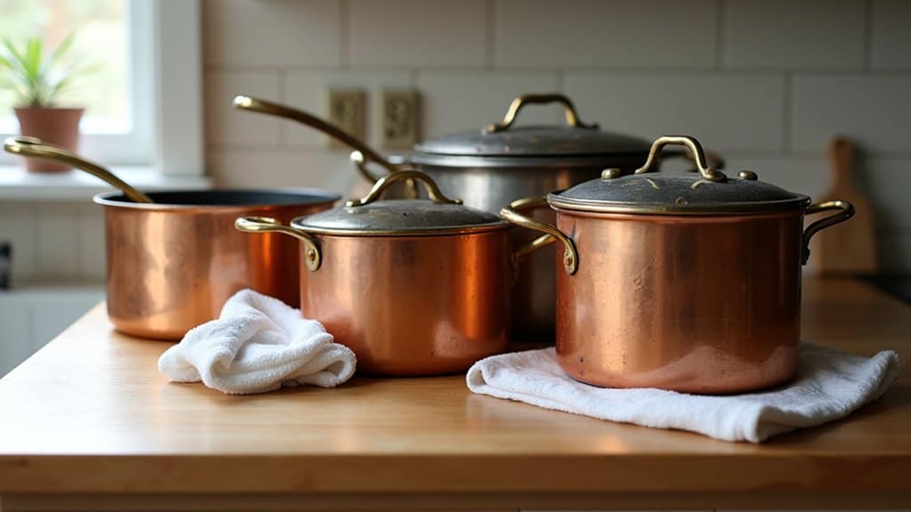 display vintage cookware attractively