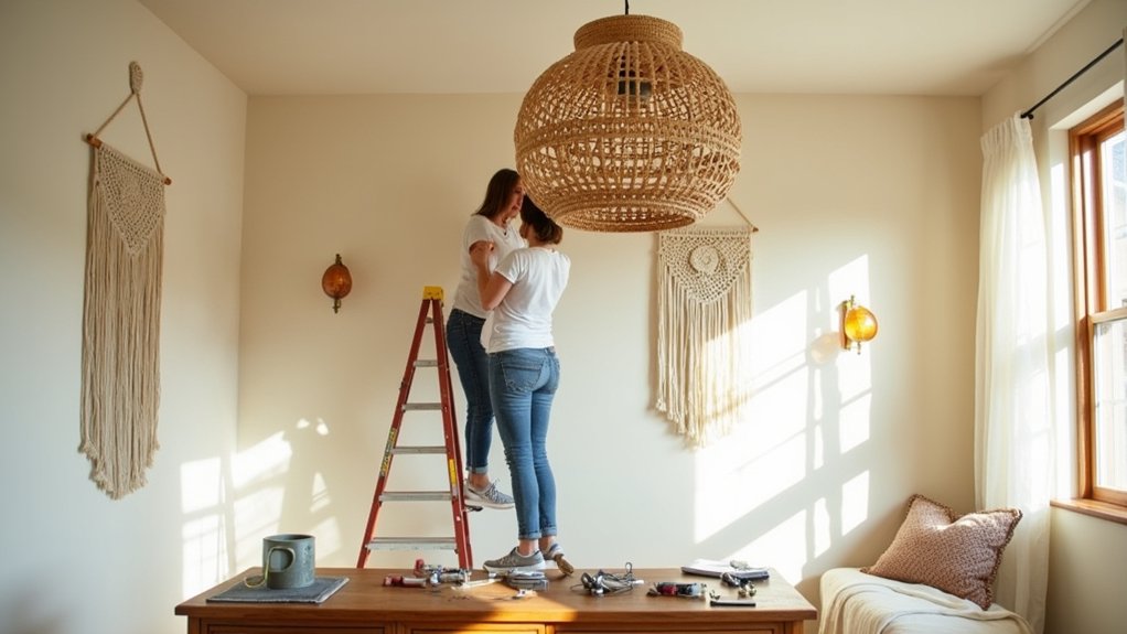 dramatic lighting fixture installation