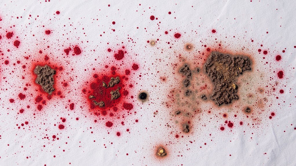 dried blood appears black