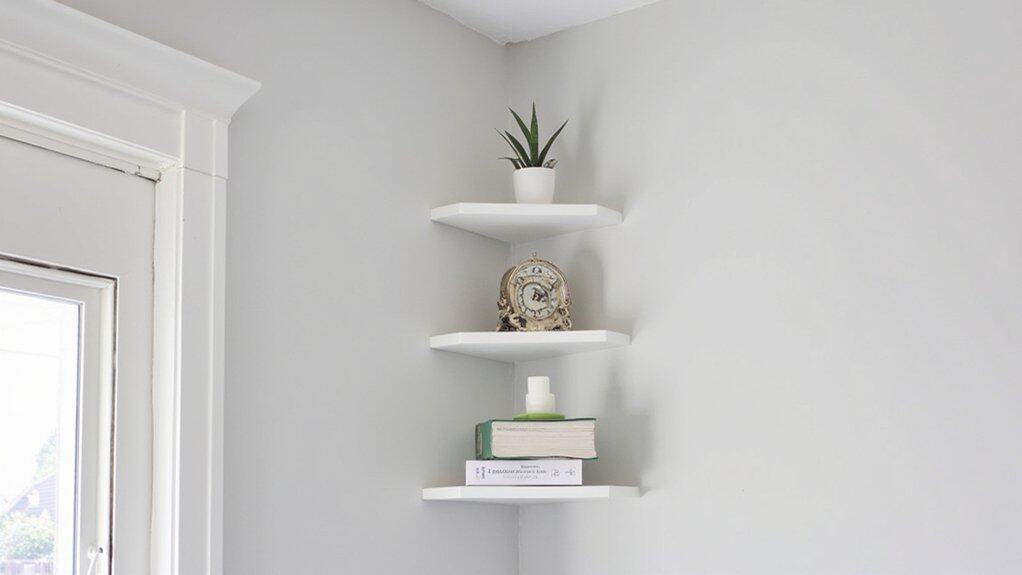floating corner shelf decor